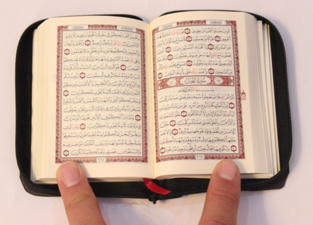 Holy Quran Uthmani Script Pocket Size 8 X 12 Cm Arabic Only Zipper Case