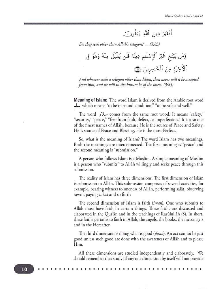 Weekend Learning Series - Islamic Studies Level 11 &amp; 12 [Paperback] Mansur Ahmad &amp; Husain A. Nuri - Mawlana Books