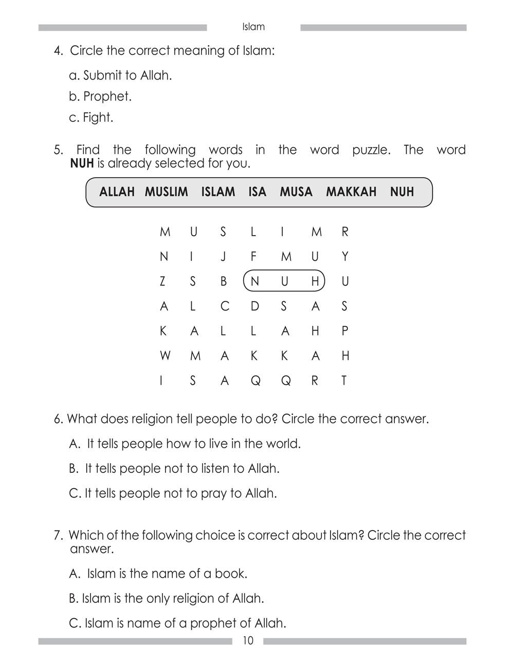 Islamic Studies Student Workbook Level 1