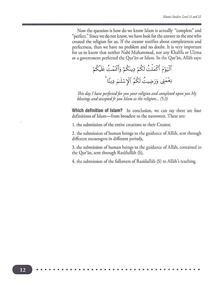Weekend Learning Series - Islamic Studies Level 11 &amp; 12 [Paperback] Mansur Ahmad &amp; Husain A. Nuri - Mawlana Books