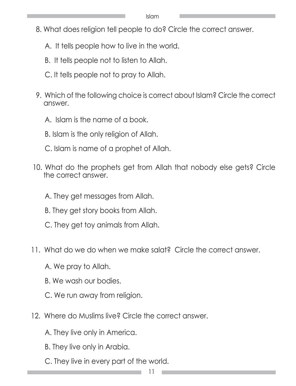 Islamic Studies Student Workbook Level 1