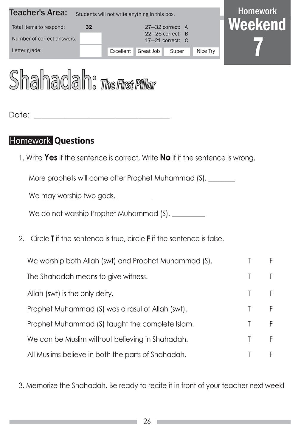 Islamic Studies Student Workbook Level 2