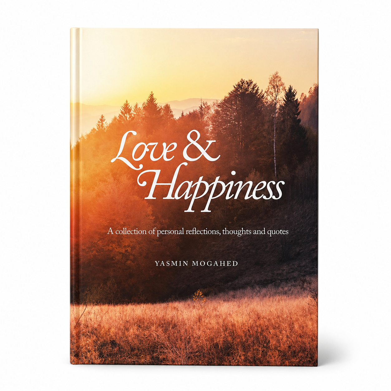 Open book featuring quotes and reflections from Love & Happiness collection by Mawlana Books, with handwritten notes and illustrations.