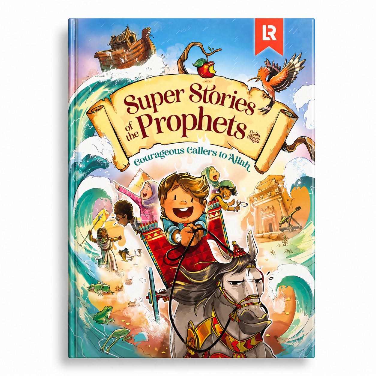 Cover image of "Super Stories of the Prophets" book by Mawlana Books featuring colorful illustrations of the prophets.