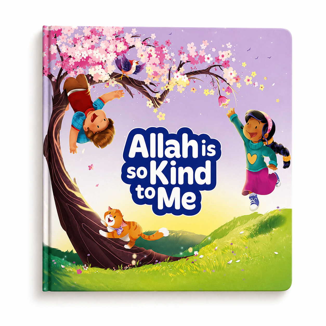 Cover of "Allah is so Kind to Me" book by Mawlana Books, featuring Islamic calligraphy and a vibrant design.