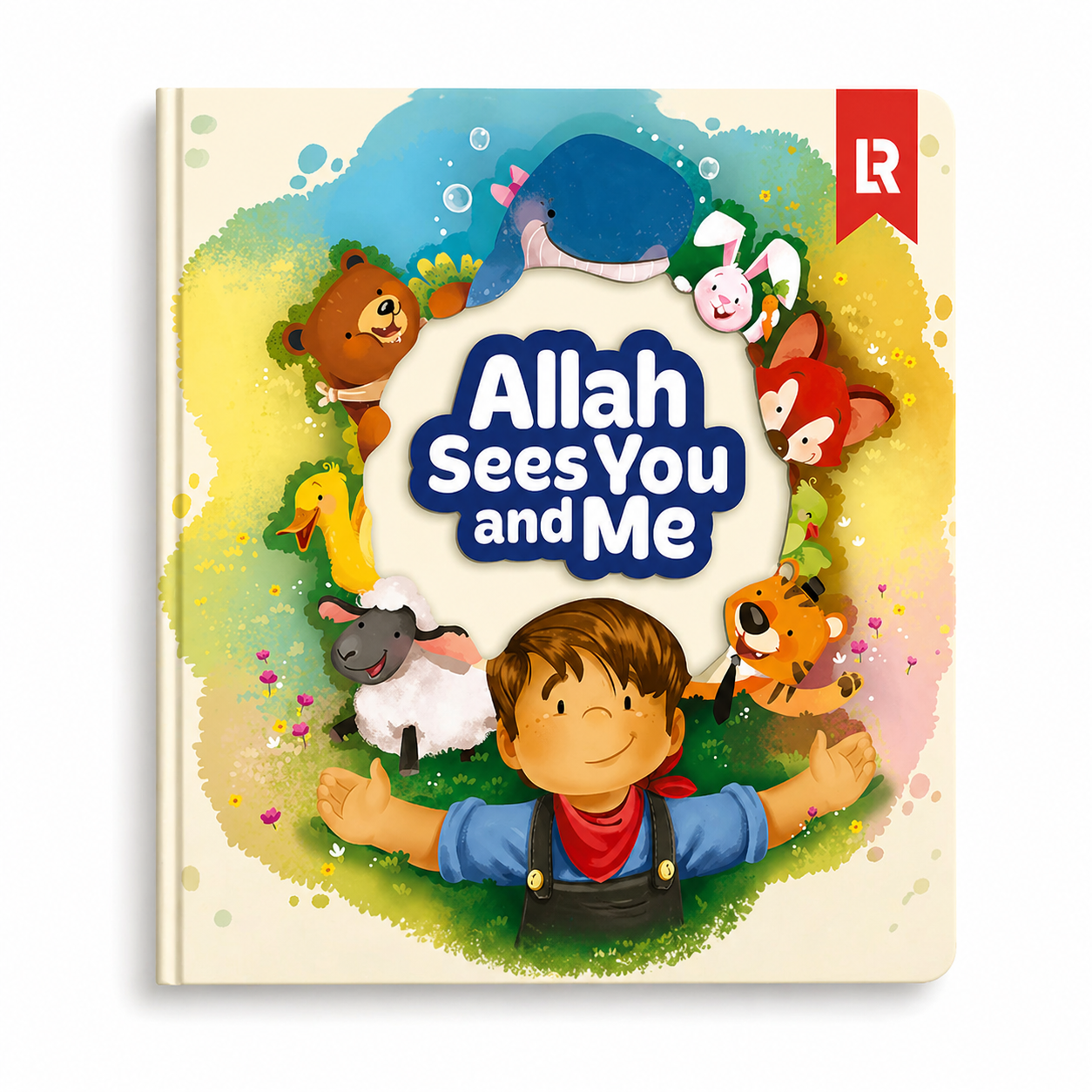 Cover image of "Allah Sees You and Me" book by Mawlana Books, featuring a spiritual design with Islamic calligraphy.