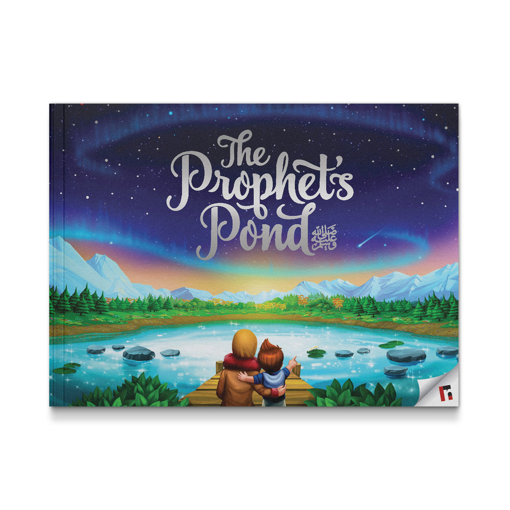 Children's picture book titled The Prophet's Pond by Mawlanabooks, featuring colorful illustrations of a peaceful pond scene.