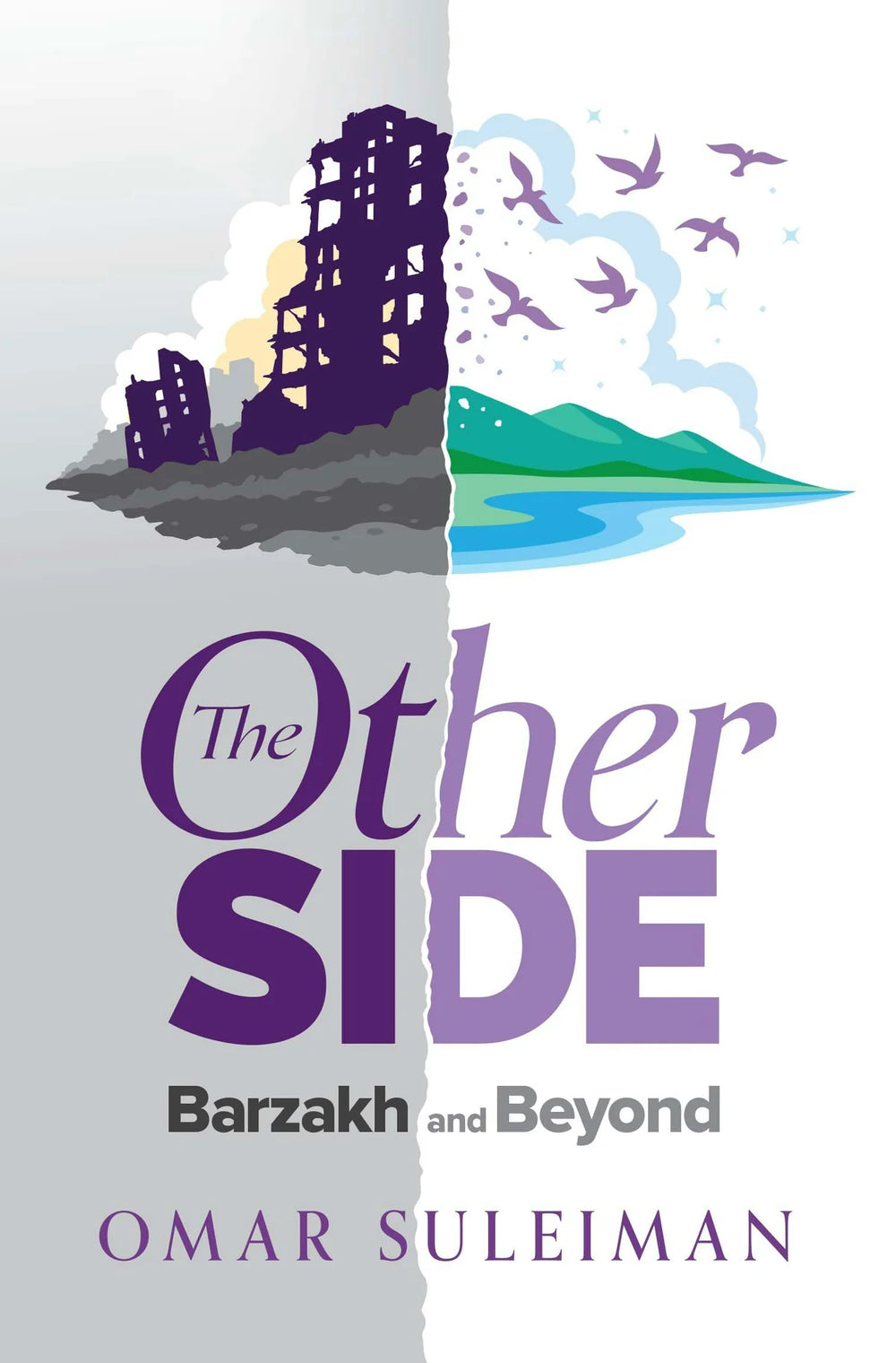 Cover of "The Other Side: Barzakh and Beyond" book by Mawlana Books, featuring a mystical landscape with celestial elements.